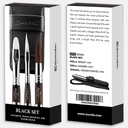 ESCODA Watercolor Synthetic Travel Brush Black Set x 3