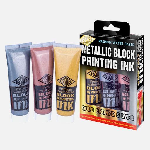 ESSDEE Block Printing Ink 100ml Metallic Set x 3