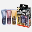 ESSDEE Block Printing Ink 100ml Metallic Set x 3