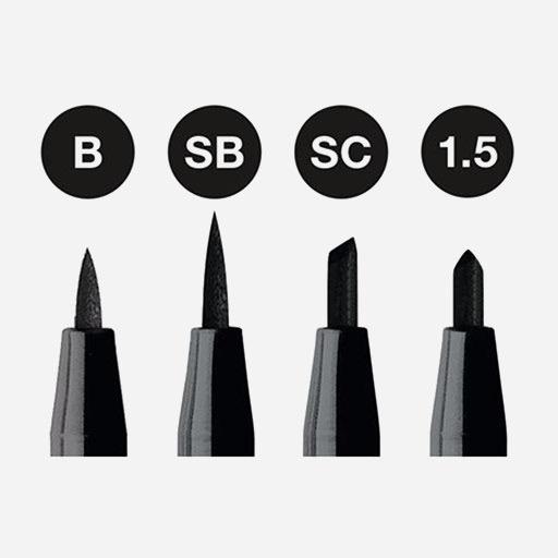 FABER-CASTELL Pitt Artist Pen Black Set x 4