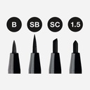 FABER-CASTELL Pitt Artist Pen Black Set x 4