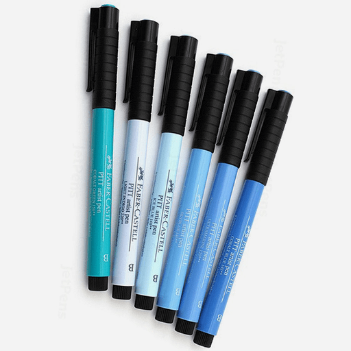 FABER-CASTELL Pitt Brush Pen Shades Of Blues Set x 6