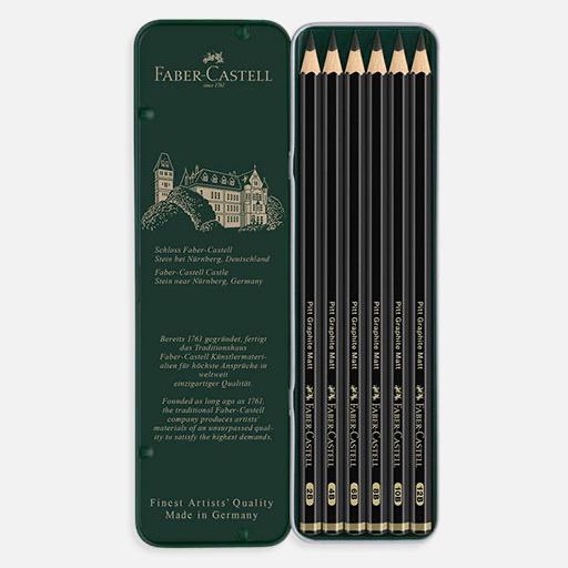 FABER-CASTELL Pitt Matt Graphite Pencil Set x 6