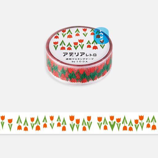 HITOTOKI SODA Transparency Washi Tape 15mm x 5m Wild Rose