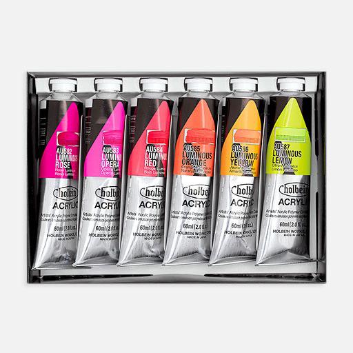 HOLBEIN Artist Heavy Body Acrylic 60ml Luminous Set x 6