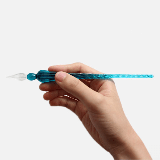 JACQUES HERBIN Round Glass Pen 18cm Emerald