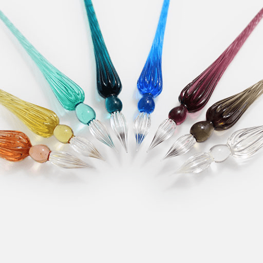 JACQUES HERBIN Round Glass Pen 18cm Emerald