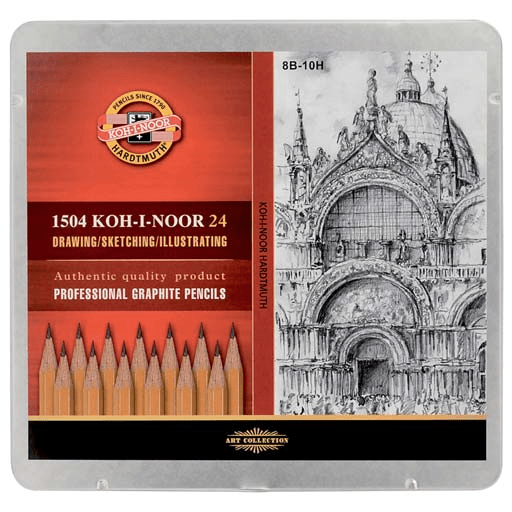 KOH-I-NOOR 1500 Professional Graphite Pencil Complete Set x 24