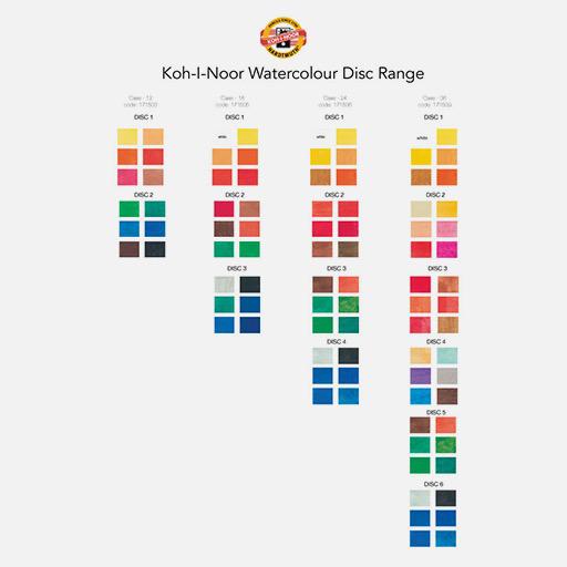 KOH-I-NOOR Brilliant Watercolor Pan 22.5mm Set x 24