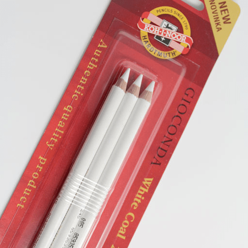 KOH-I-NOOR Gioconda White Coal Pencil Set x 3