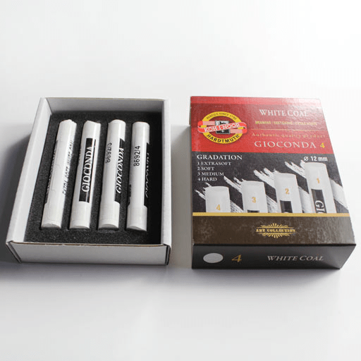 KOH-I-NOOR Gioconda White Coal Set x 4