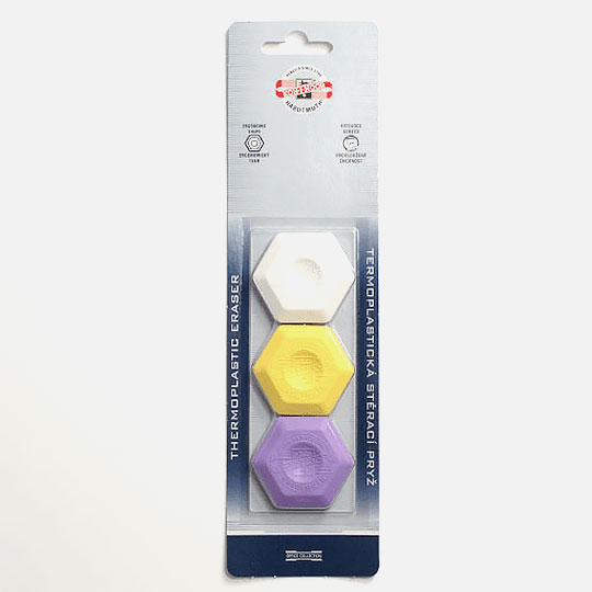 KOH-I-NOOR Hexagonal Eraser Set x 3