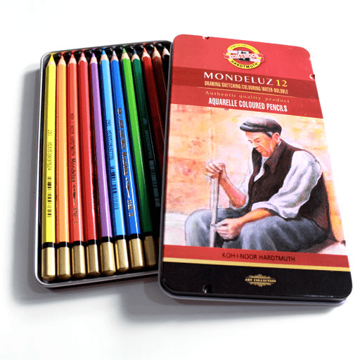 KOH-I-NOOR Mondeluz Watercolor Pencil Metal Box Set x 12