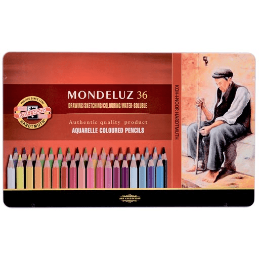 KOH-I-NOOR Mondeluz Watercolor Pencil Metal Box Set x 36