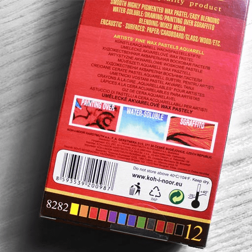 KOH-I-NOOR Wax Aquarell Water-Soluble Color Pencil Set x 12