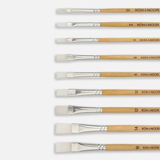 KOH-I-NOOR White Synthetic Flat Brush 14
