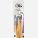 KOH-I-NOOR White Synthetic Flat Brush Set x 5