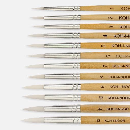 KOH-I-NOOR White Synthetic Round Brush 3