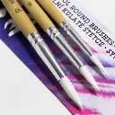 KOH-I-NOOR White Synthetic Round Brush 6-10 Set x 3