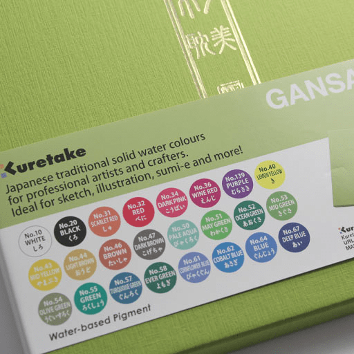 KURETAKE Gansai Tambi Japanese Watercolor Pan Set x 24