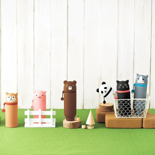 LIHIT LAB. Puni Labo Big Stand Pen Case Shiba Dog