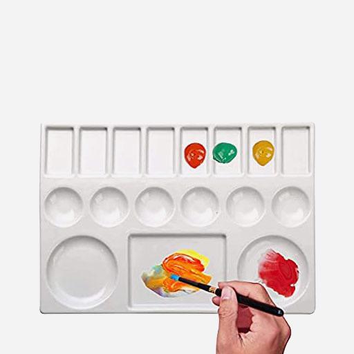 MEEDEN 17-Well Rectangle Porcelaine Palette