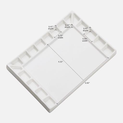 MEEDEN 18-Well Rectangle Porcelaine Palette