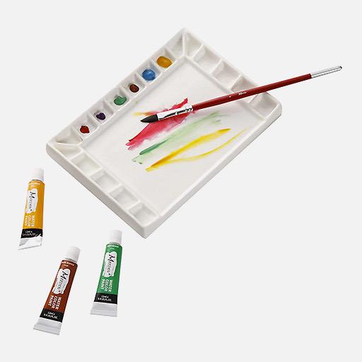 MEEDEN 18-Well Rectangle Porcelaine Palette