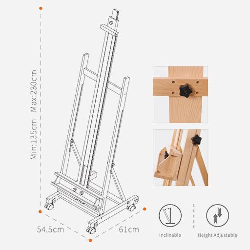 MEEDEN Artist Classic H-Frame Studio Easel (Installation Not Included)