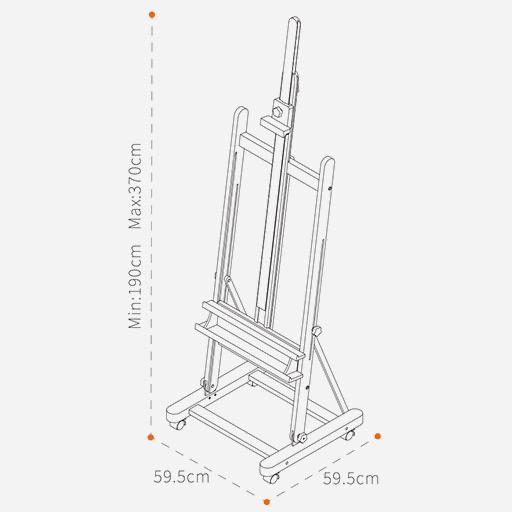 MEEDEN Beechwood H-Frame Movable Studio Easel (Installation Not Included)