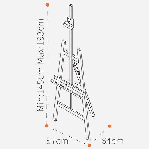 MEEDEN Beechwood Large Studio Easel (Installation Not Included)
