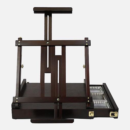 MEEDEN Beechwood Stained Walnut H-Frame Table Box Easel