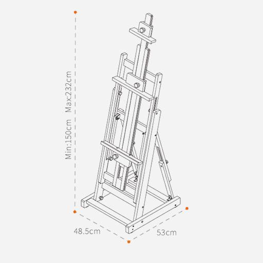 MEEDEN Beechwood Versatile H-Frame Studio Easel (Installation Not Included)