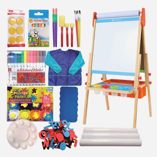 MEEDEN Children’s Dual-Sided Wooden Art Easel (Installation Not Included)