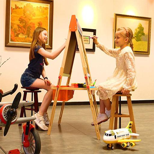 MEEDEN Children’s Dual-Sided Wooden Art Easel (Installation Not Included)