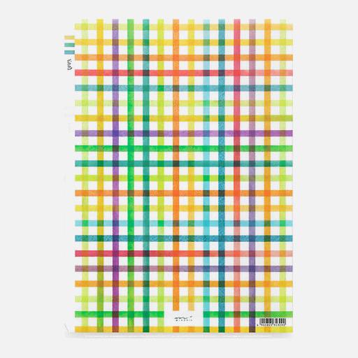 MIDORI 3-Pocket Clear Folder Plaid
