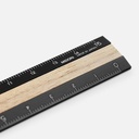 MIDORI Aluminium Wooden Ruler 15cm Brown