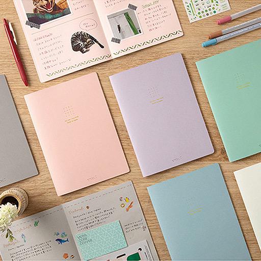 MIDORI Dot Grid 5mm Stapled Notebook A5 x 28 Purple