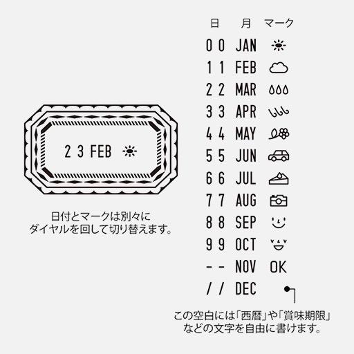 MIDORI Paintable Rotating Date Stamp Frame