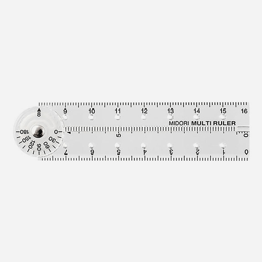 MIDORI Plastic Multi Ruler 16cm Clear