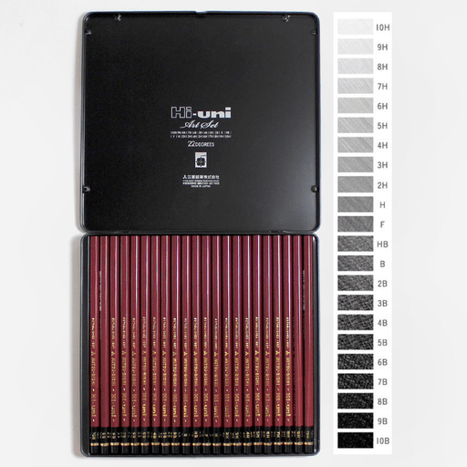 MITSUBISHI Hi-Uni Graphite Pencil Art Set x 22