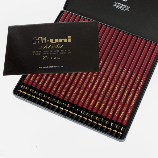 MITSUBISHI Hi-Uni Graphite Pencil Art Set x 22