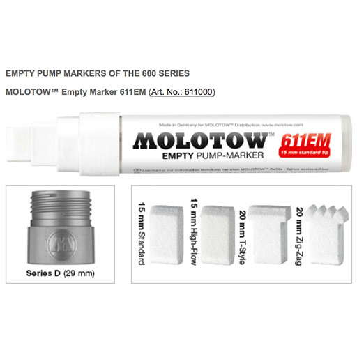 MOLOTOW Empty Pump Marker Broad 15mm
