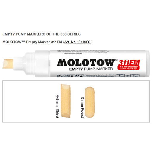 MOLOTOW Empty Pump Marker Chisel 8mm