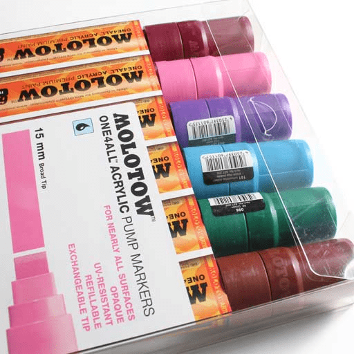 MOLOTOW One4All Acrylic Pump Marker 15mm Basic Set 2 x 6