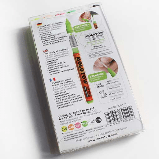 MOLOTOW One4All Acrylic Pump Marker 2mm Neon Set x 6