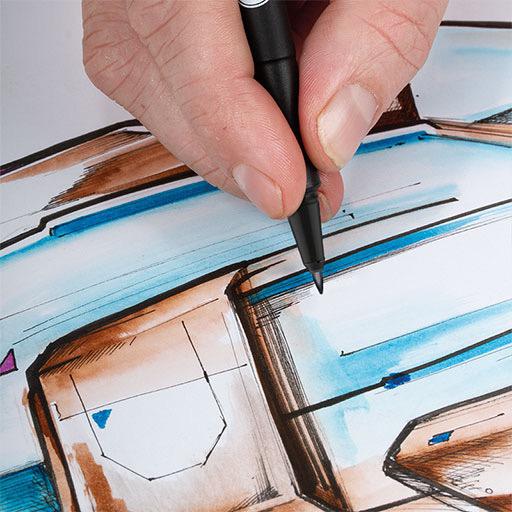 MOLOTOW Permanent Blackliner Brush Pen