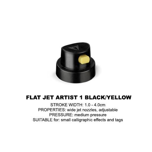 MOLOTOW Spray Paint Cap Flat Jet Artist 1 (Black & Yellow)