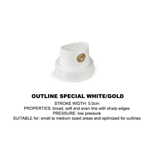 MOLOTOW Spray Paint Cap Outline Special (White & Gold)