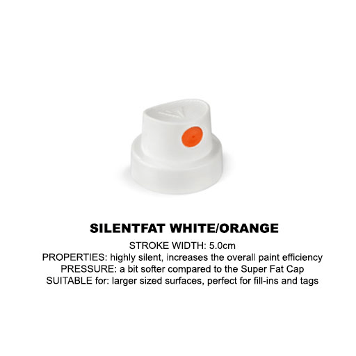 MOLOTOW Spray Paint Cap Silent Fat (White & Orange)